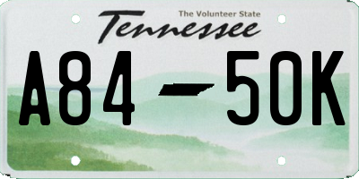 TN license plate A8450K
