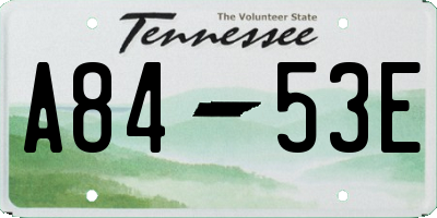 TN license plate A8453E