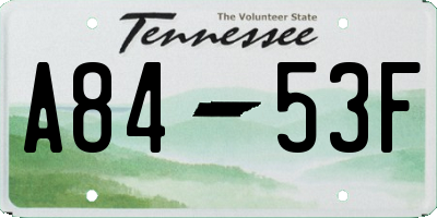TN license plate A8453F