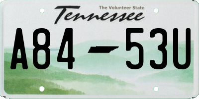 TN license plate A8453U