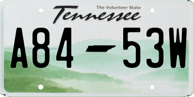 TN license plate A8453W