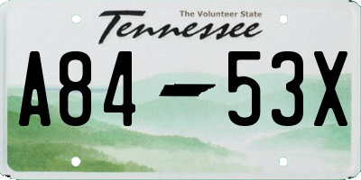 TN license plate A8453X