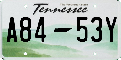 TN license plate A8453Y