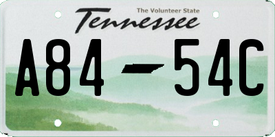 TN license plate A8454C