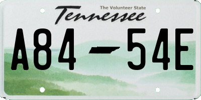 TN license plate A8454E