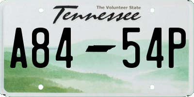 TN license plate A8454P