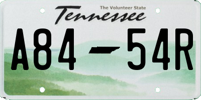 TN license plate A8454R