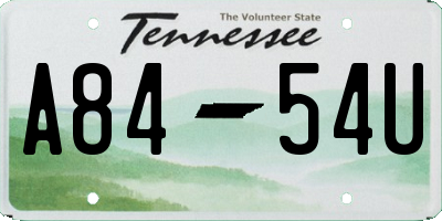 TN license plate A8454U