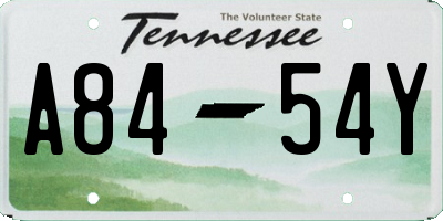 TN license plate A8454Y