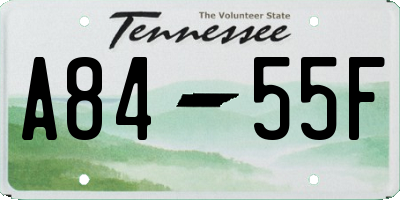 TN license plate A8455F