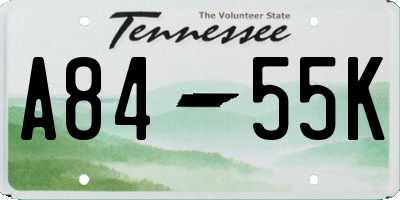 TN license plate A8455K