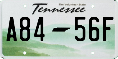 TN license plate A8456F