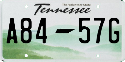 TN license plate A8457G
