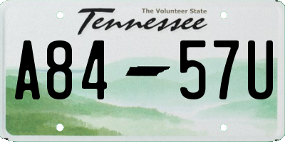 TN license plate A8457U