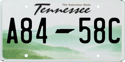 TN license plate A8458C