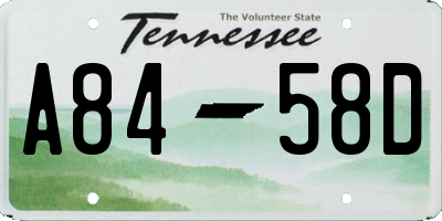 TN license plate A8458D