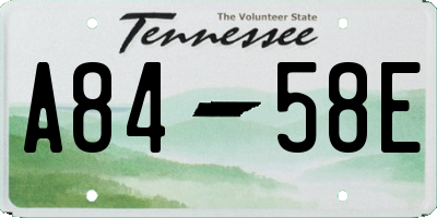 TN license plate A8458E