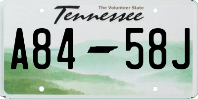 TN license plate A8458J