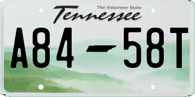 TN license plate A8458T