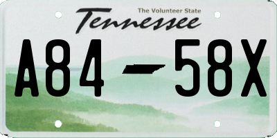 TN license plate A8458X