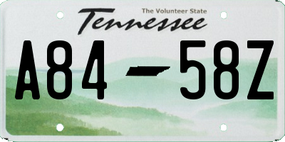 TN license plate A8458Z