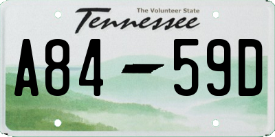 TN license plate A8459D