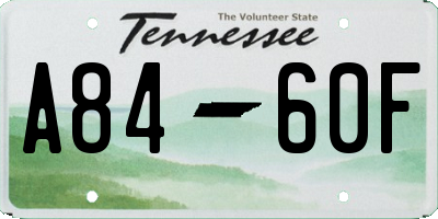 TN license plate A8460F