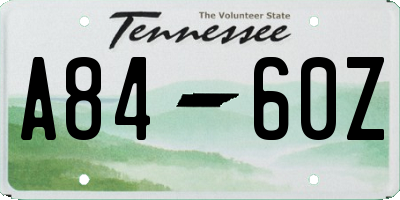TN license plate A8460Z