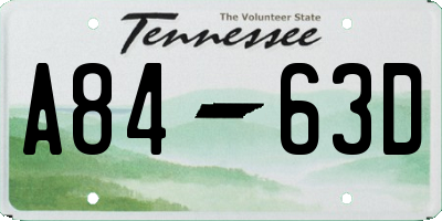 TN license plate A8463D