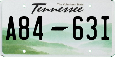 TN license plate A8463I