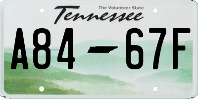 TN license plate A8467F
