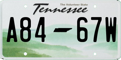 TN license plate A8467W