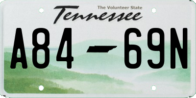 TN license plate A8469N