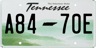 TN license plate A8470E