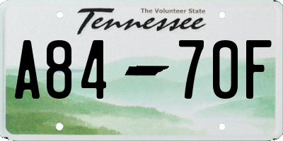 TN license plate A8470F