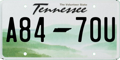 TN license plate A8470U