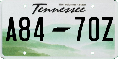 TN license plate A8470Z
