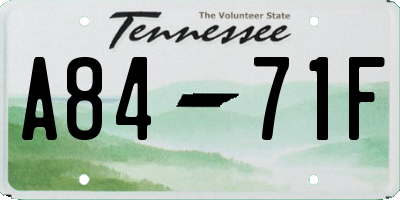 TN license plate A8471F