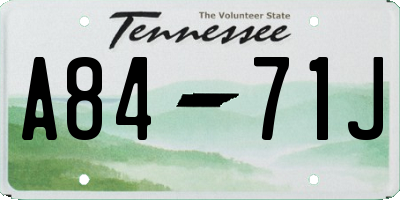 TN license plate A8471J