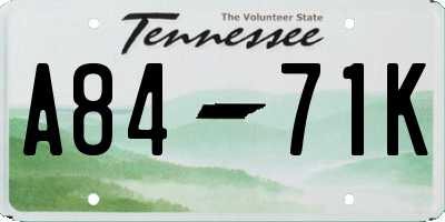TN license plate A8471K