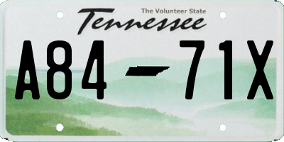 TN license plate A8471X