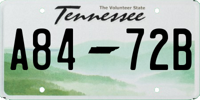TN license plate A8472B