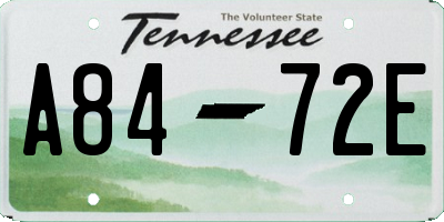 TN license plate A8472E