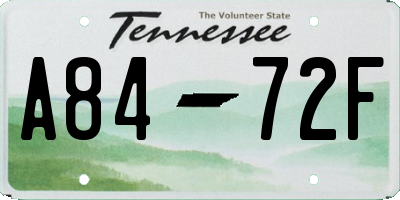 TN license plate A8472F
