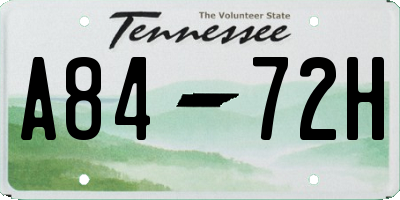 TN license plate A8472H