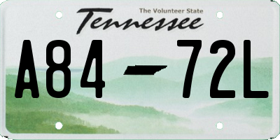 TN license plate A8472L