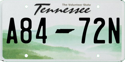 TN license plate A8472N