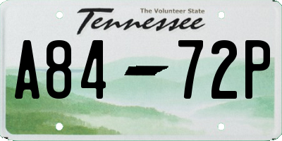 TN license plate A8472P