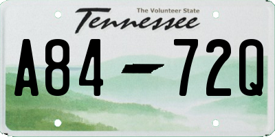TN license plate A8472Q