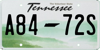 TN license plate A8472S
